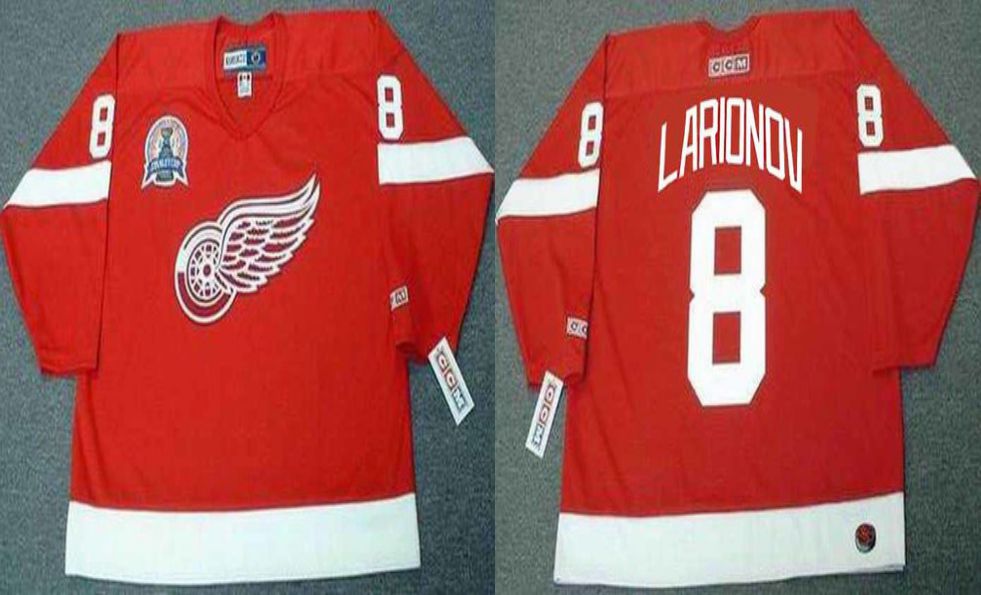 2019 Men Detroit Red Wings #8 Larionov Red CCM NHL jerseys->detroit red wings->NHL Jersey